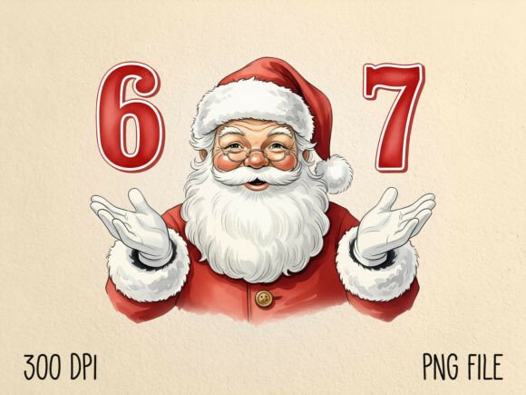 Download Santa Six Seven Viral Meme PNG - Santa six seven Collection