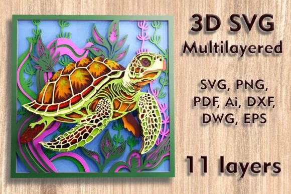 Download Sea Turtle 3d SVG Multilayer Cut Files - Multilayer cut files Collection